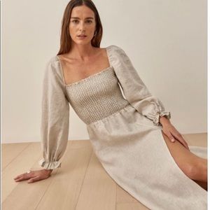 NWT Reformation Gitane linen dress XS in oatmeal